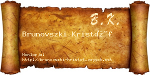 Brunovszki Kristóf névjegykártya